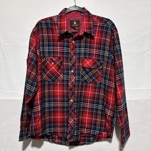 High Sierra By Mervyns Mens Red Plaid‎ Shirt Vintage 100% Acrylic Size Large